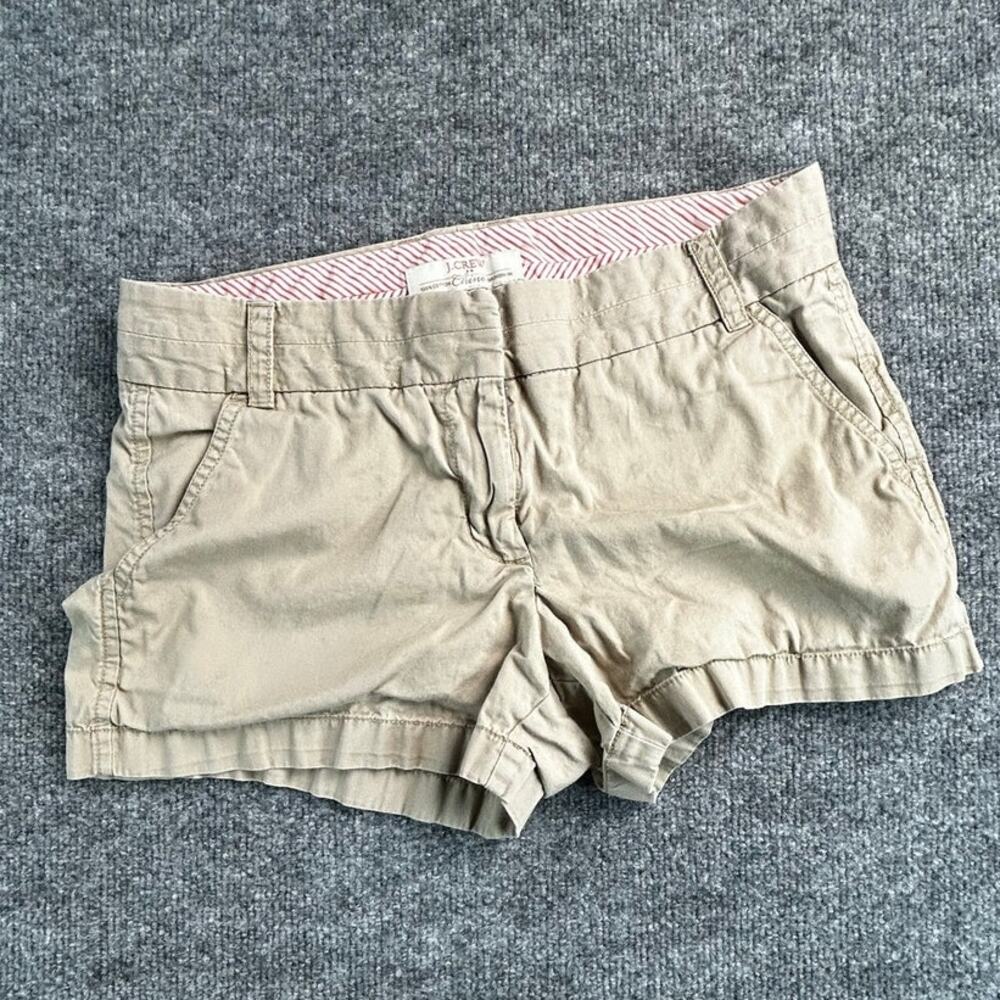 J.Crew Women’s Size 4 Broken-In Chino Shorts Khaki Tan 3 Inch Cotton